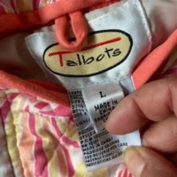 Vintage Talbots Floral Quilted Reversible Cozy Jacket Women Size L - Picture 3 of 8